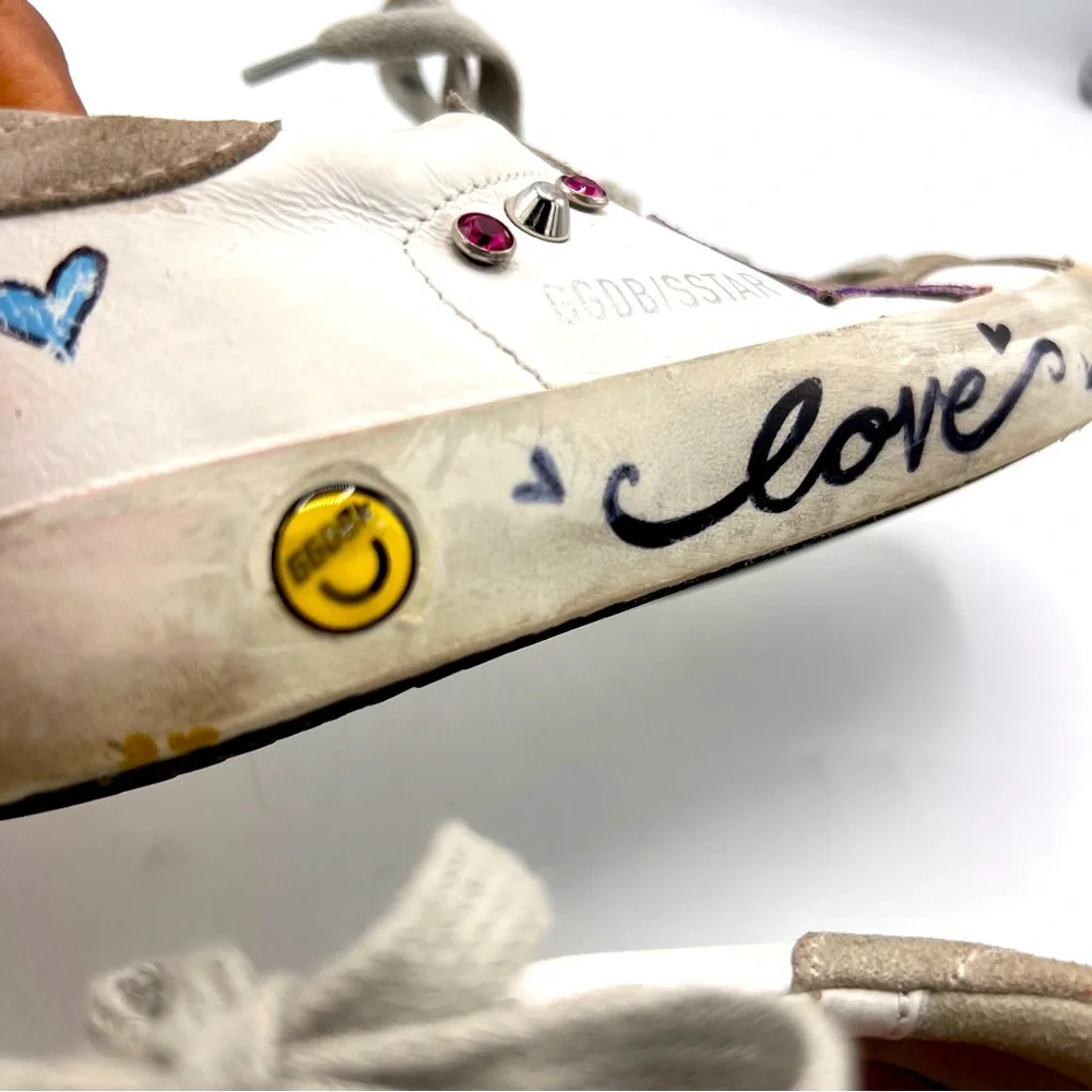 Golden Goose SuperStar Kids White Leather Sneakers - Picture 11 of 13